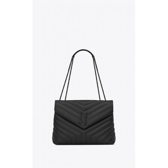 LOULOU LARGE CHAIN BAG IN QUILTED "Y" LEATHER