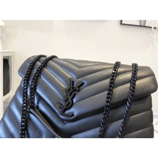 LOULOU LARGE CHAIN BAG IN QUILTED "Y" LEATHER