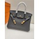 Hermes Birkin 25 Noir Black Epsom Gold Hardware