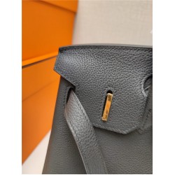 Hermes Birkin 25 Noir Black Epsom Gold Hardware